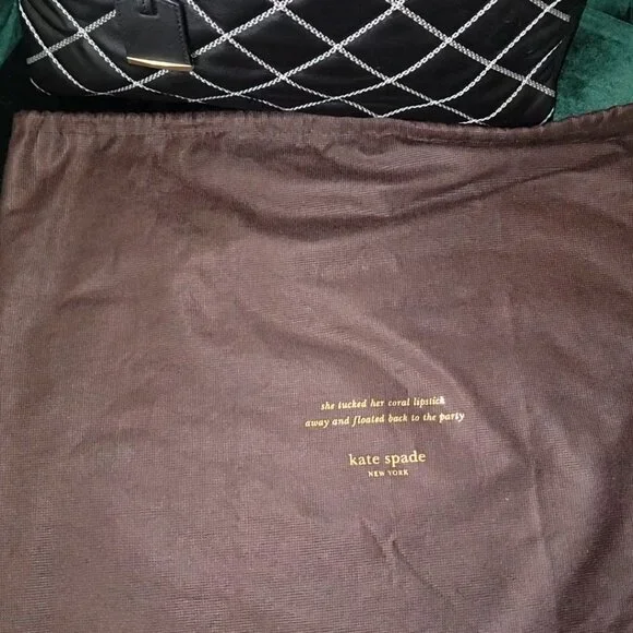 π RARE KATE SPADE LEATHER QUILTED TOTE with KATE SPADE DUST BAG BUNDLE - Picture 6 of 10